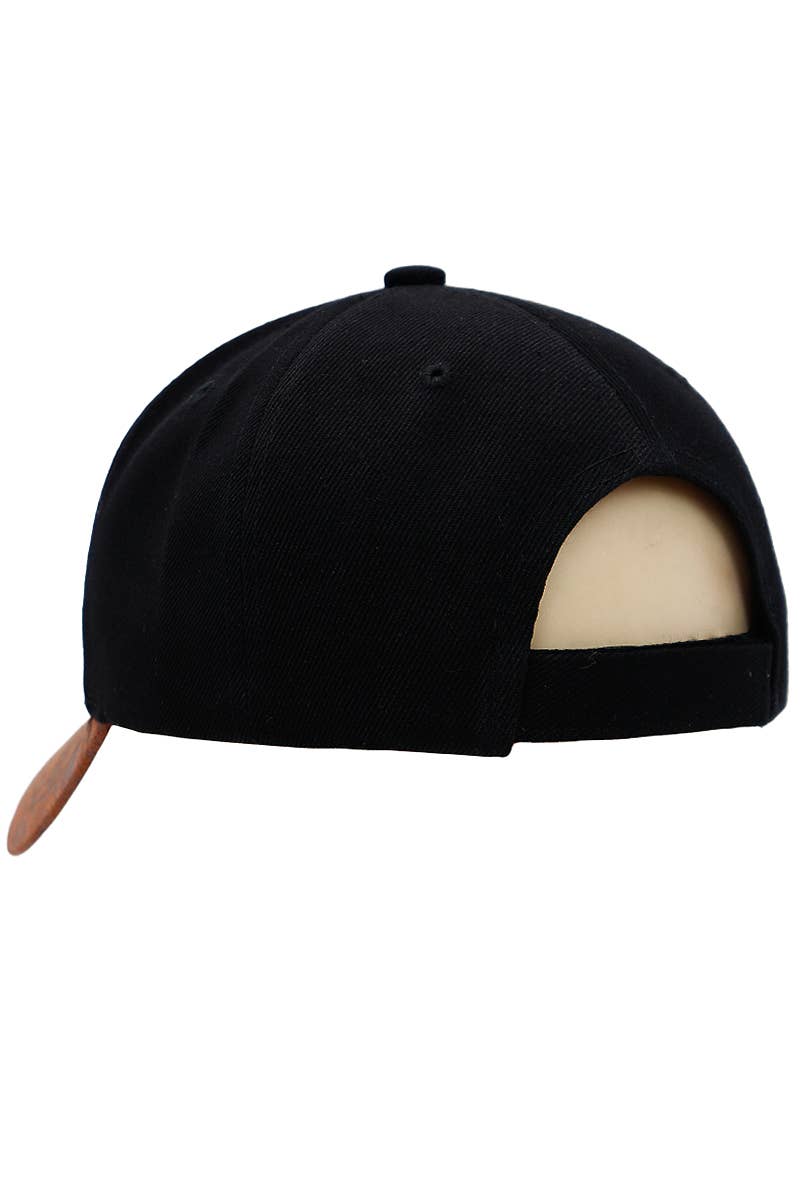 Route 66 PU Oiled Curved Bill Baseball Cap Black