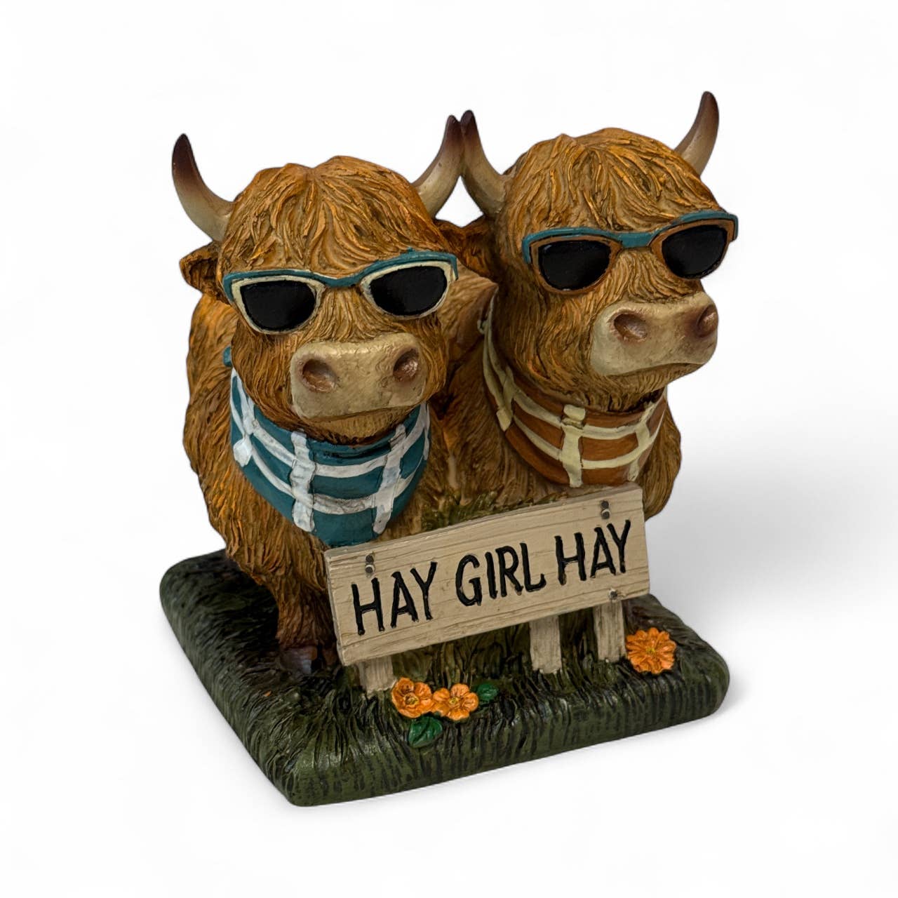 “Hay Girl Hay” Highland Cow Figurine