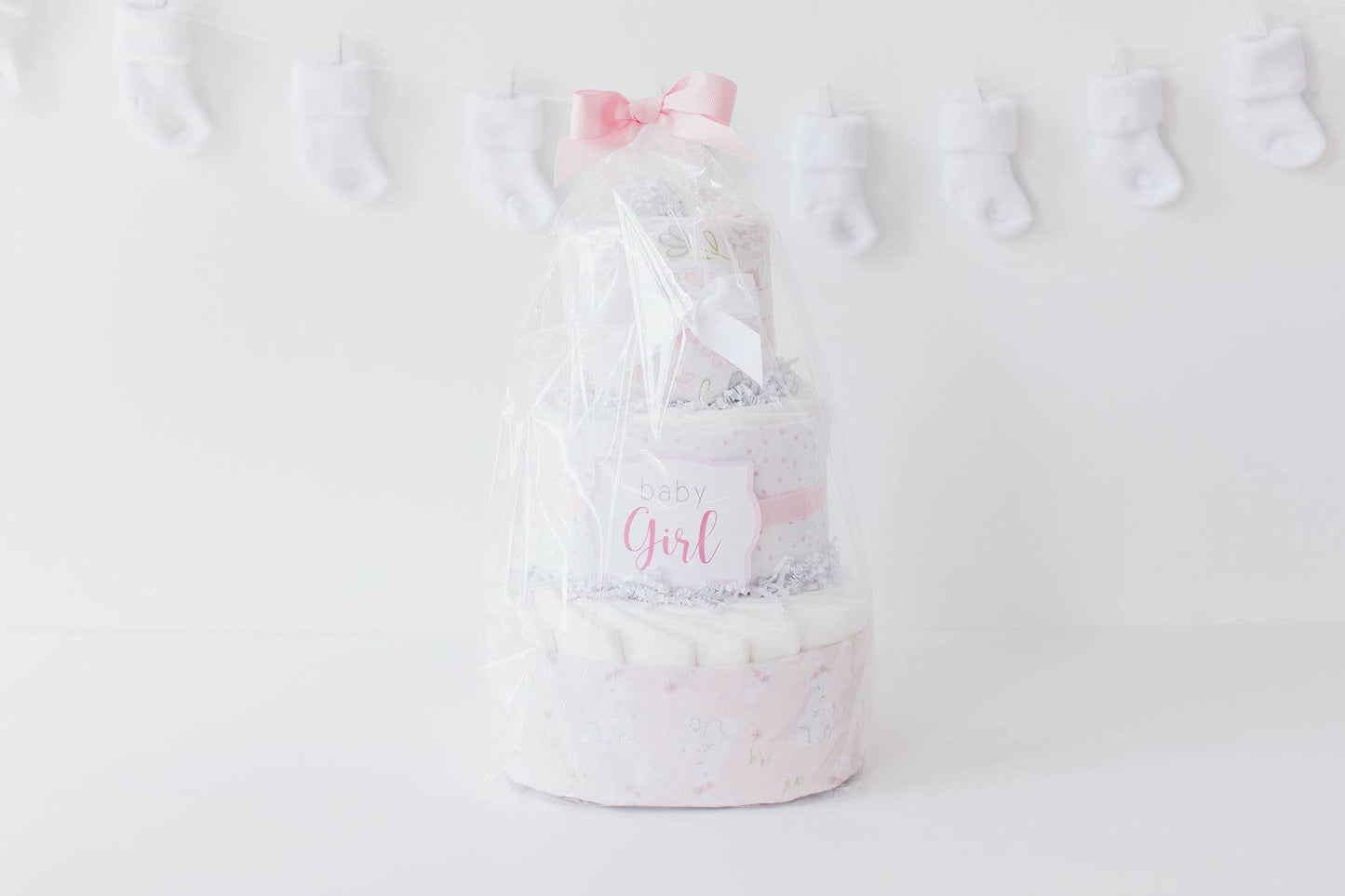 Baby Girl Bunny Diaper Cake Gift