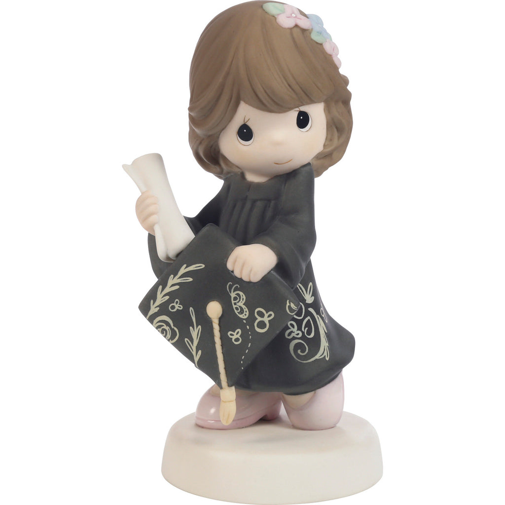 The Future Belongs to You Brunette Black Gown Precious Moments Figurine