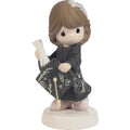 The Future Belongs to You Brunette Black Gown Precious Moments Figurine