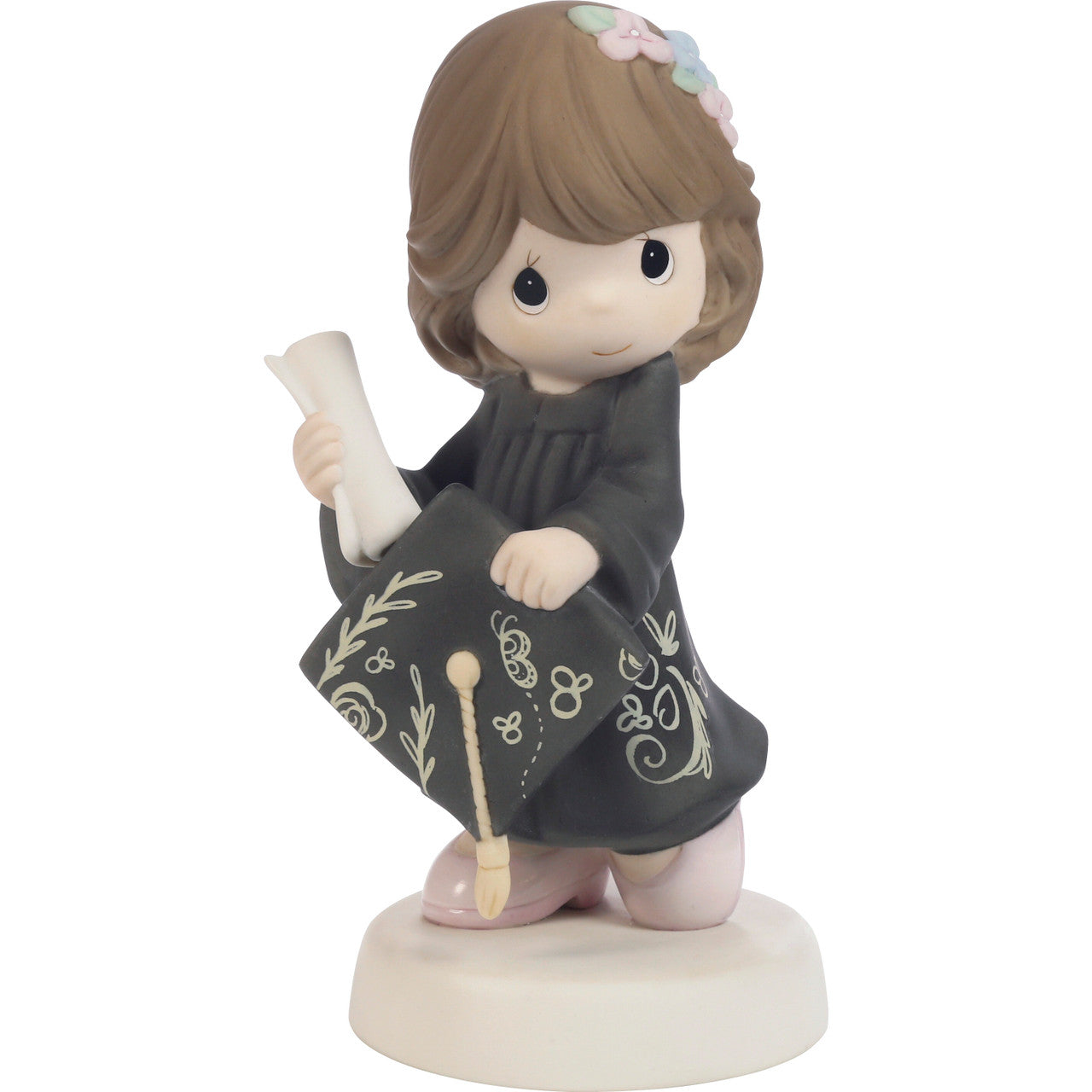 The Future Belongs to You Brunette Black Gown Precious Moments Figurine