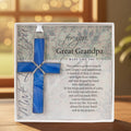 Great Grandpa Gift: Blue Stained Glass Cross