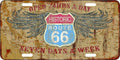 Historic Route 66 Open 24 Hours - License Plate