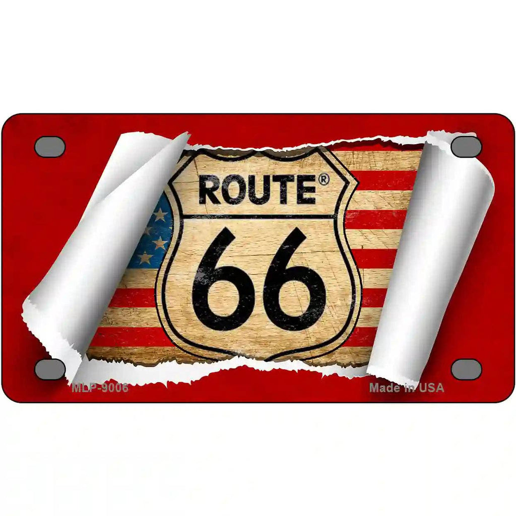 Route 66 Scroll Metal Novelty License Plate