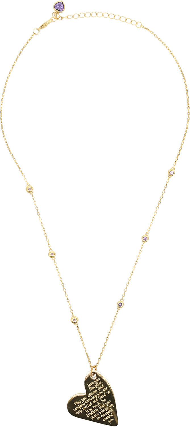 Daughter Gold Plated Engraved Necklace