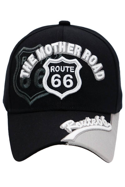 Route 66 The Mother Road Arc Logo Cap/Hat Black