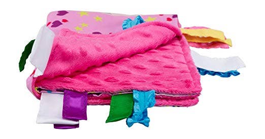 Unicorn Rainbow Hearts Taggy Blanket
