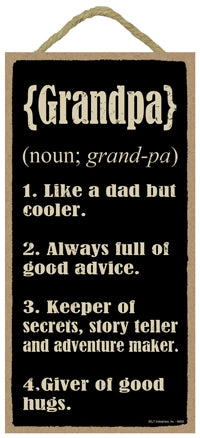 Grandpa Dictionary Definition Wood Sign