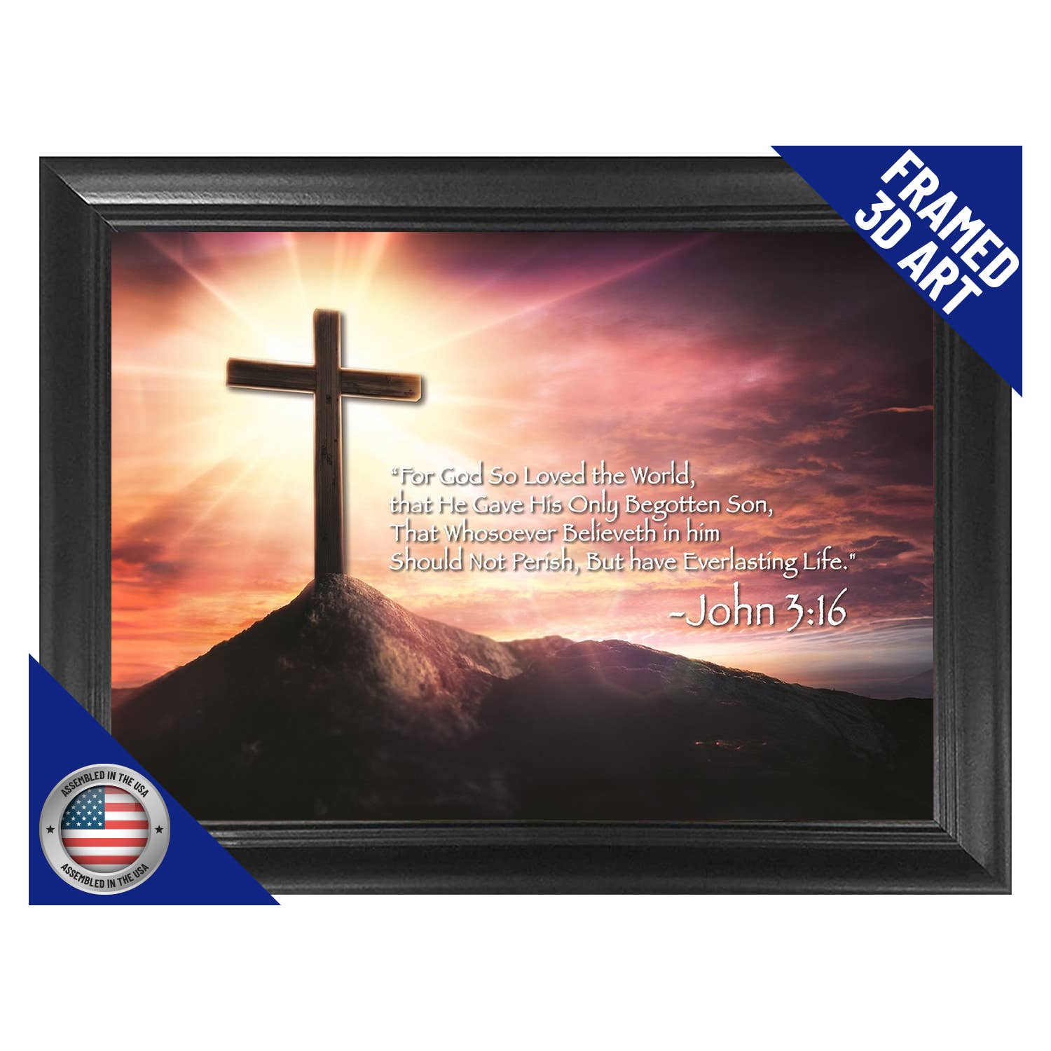 John 3:16 3D Lenticular Wall Art