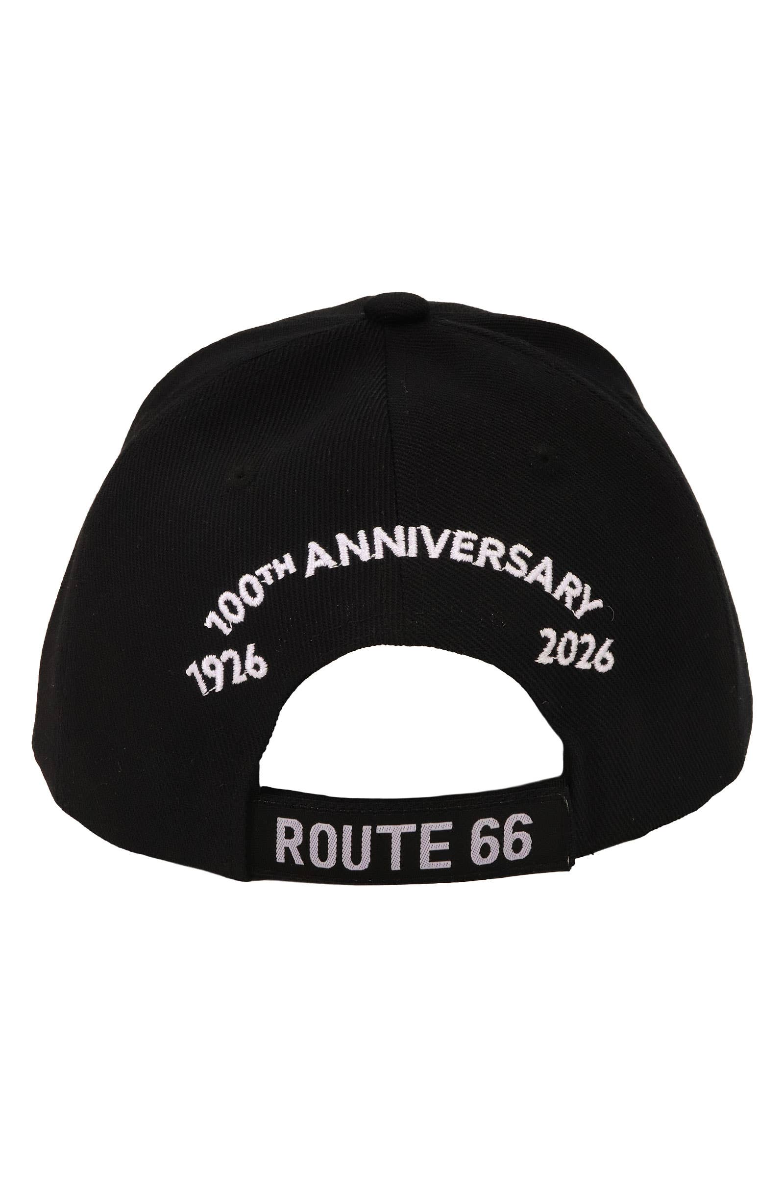 Route 66 License Plate Baseball Cap - 100th Anniversary: BLACK / ONE SIZE