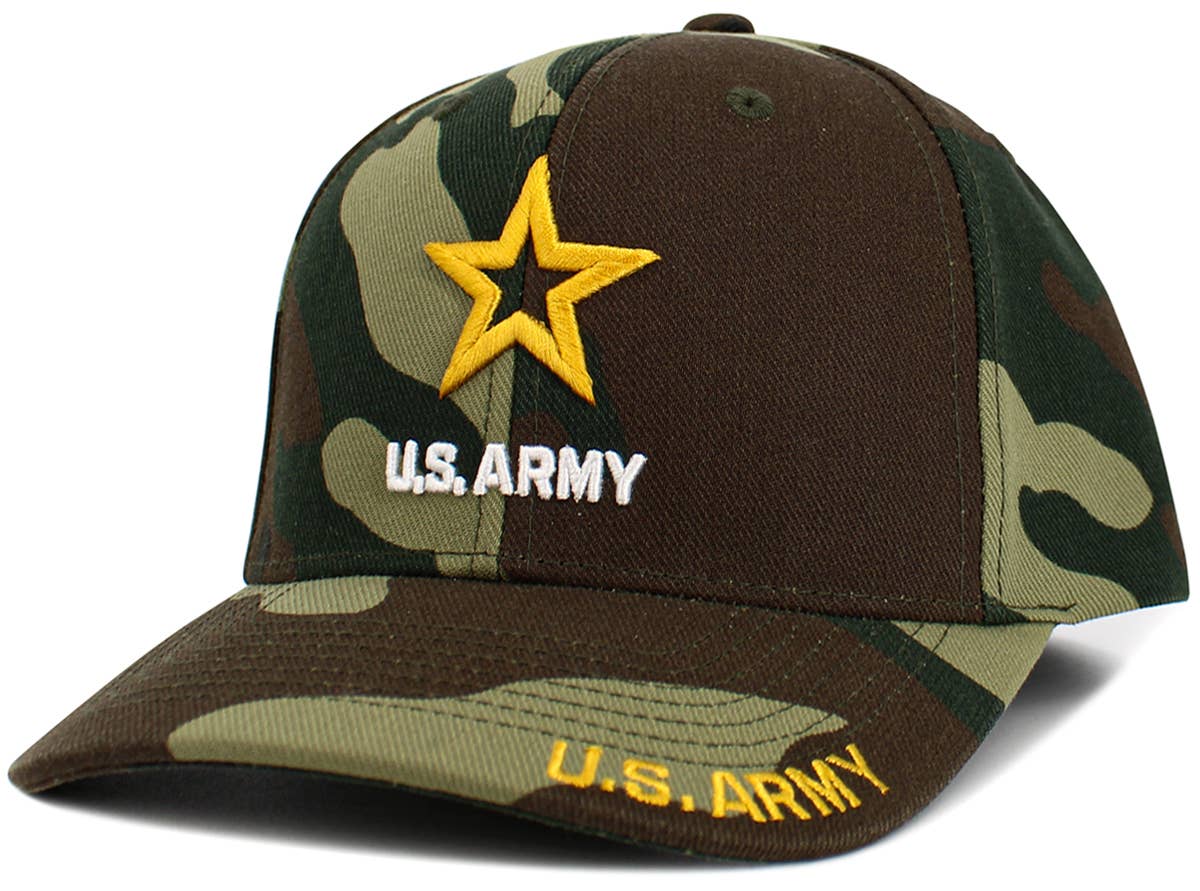 US ARMY Constructed Baseball Cap Velcro Closure: CAMO