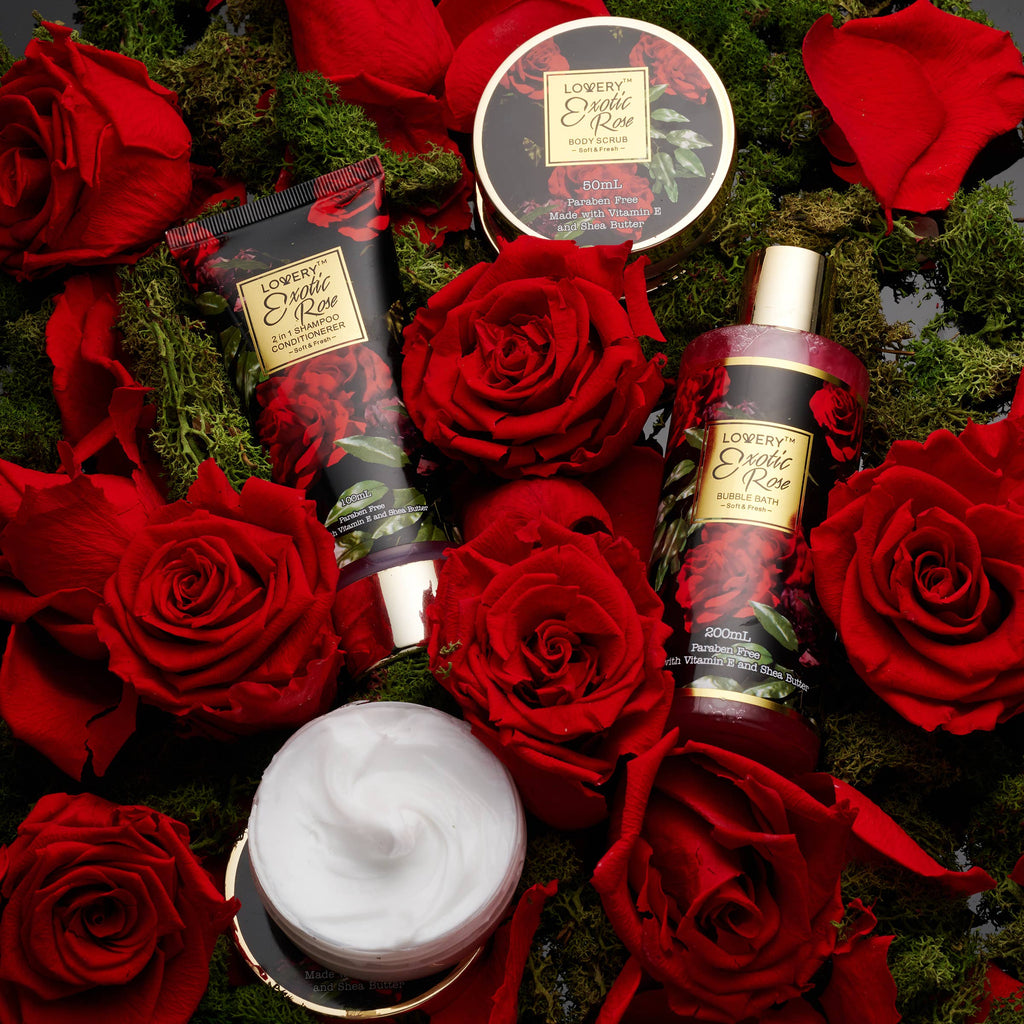 Exotic Rose Bath and Body Gift Basket