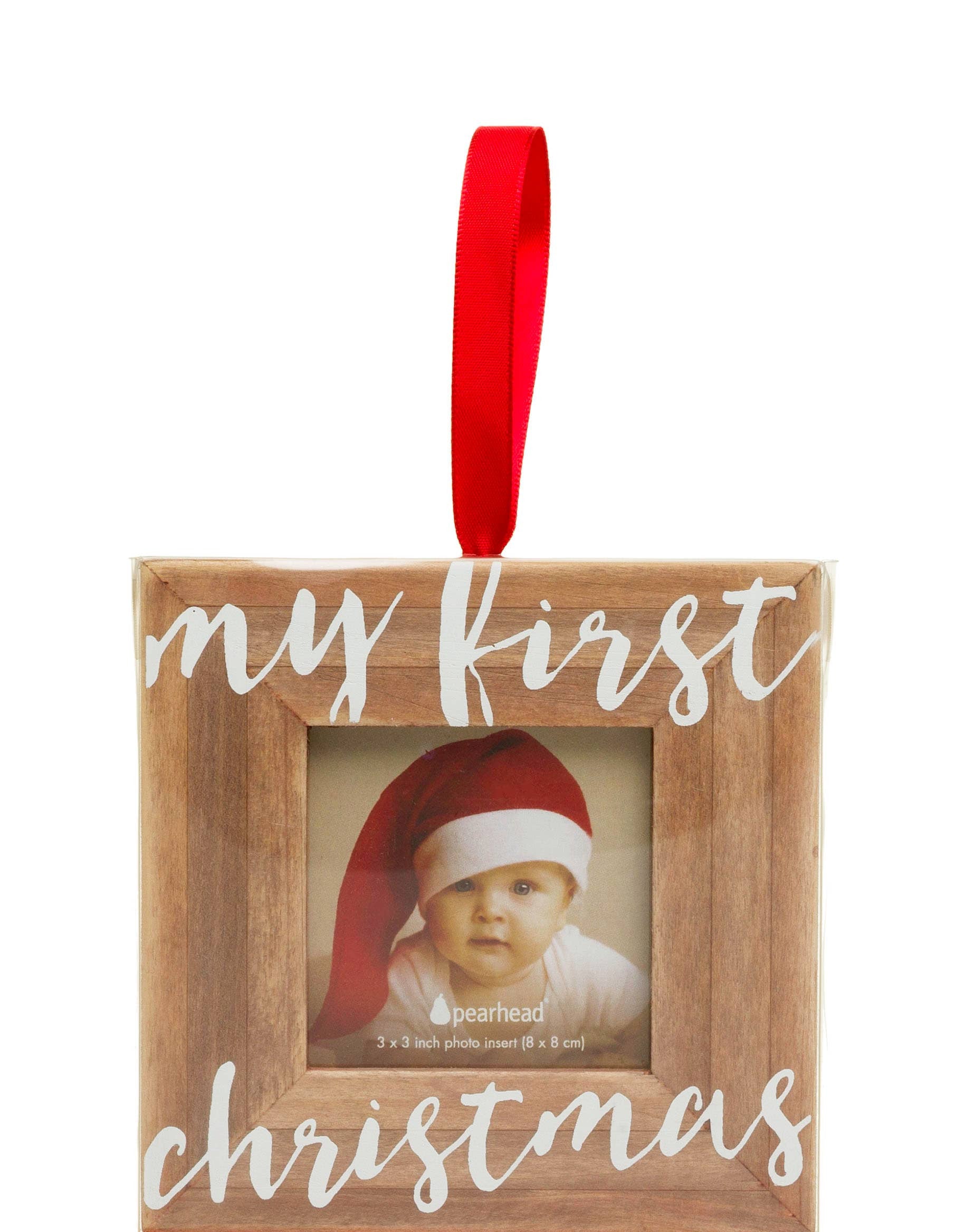 My First Christmas Holiday Wooden Picture Frame Ornament