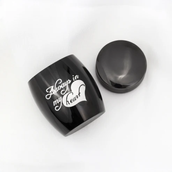 Always in my Heart Mini Urn -Cremation Ashes Holder Keepsak: Black