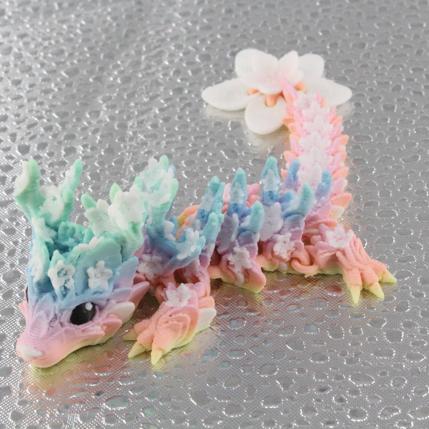 3D Printed Rainbow Blossom Dragon, 3D Printed Dragon: Baby Dragon