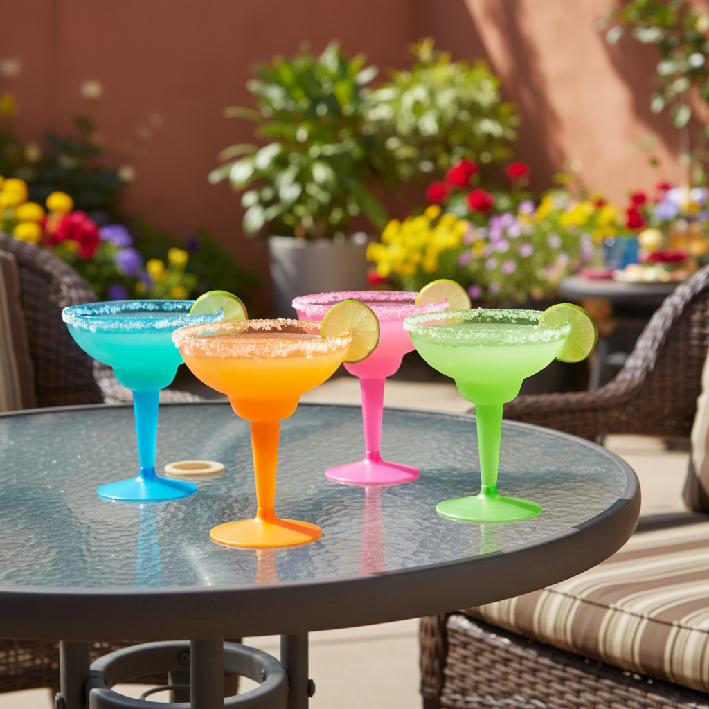 Plastic Stemmed Margarita Glass