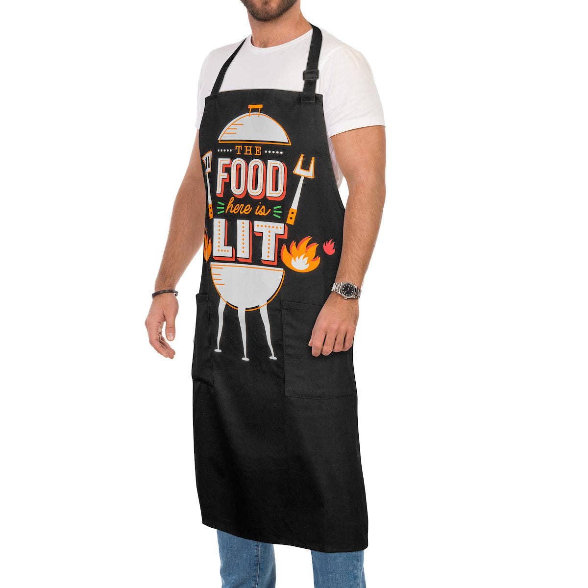 The Food Here Is Lit Apron