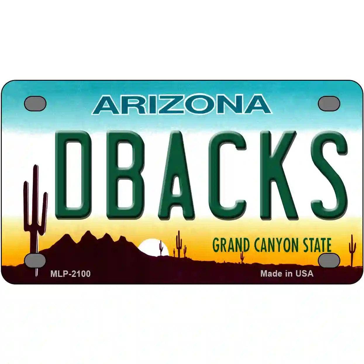 Dbacks Arizona State Novelty Metal License Plate