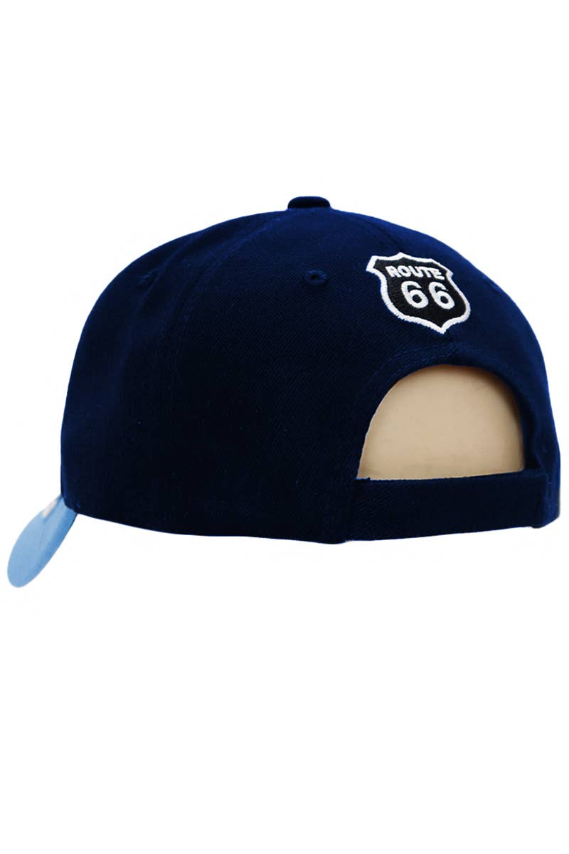 Route 66 The Mother Road Arc Logo Cap/Hat Navy Blue