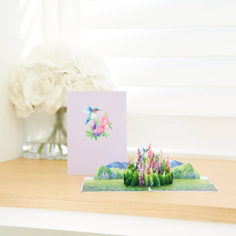 Lupine Hummingbird Lovepop Card