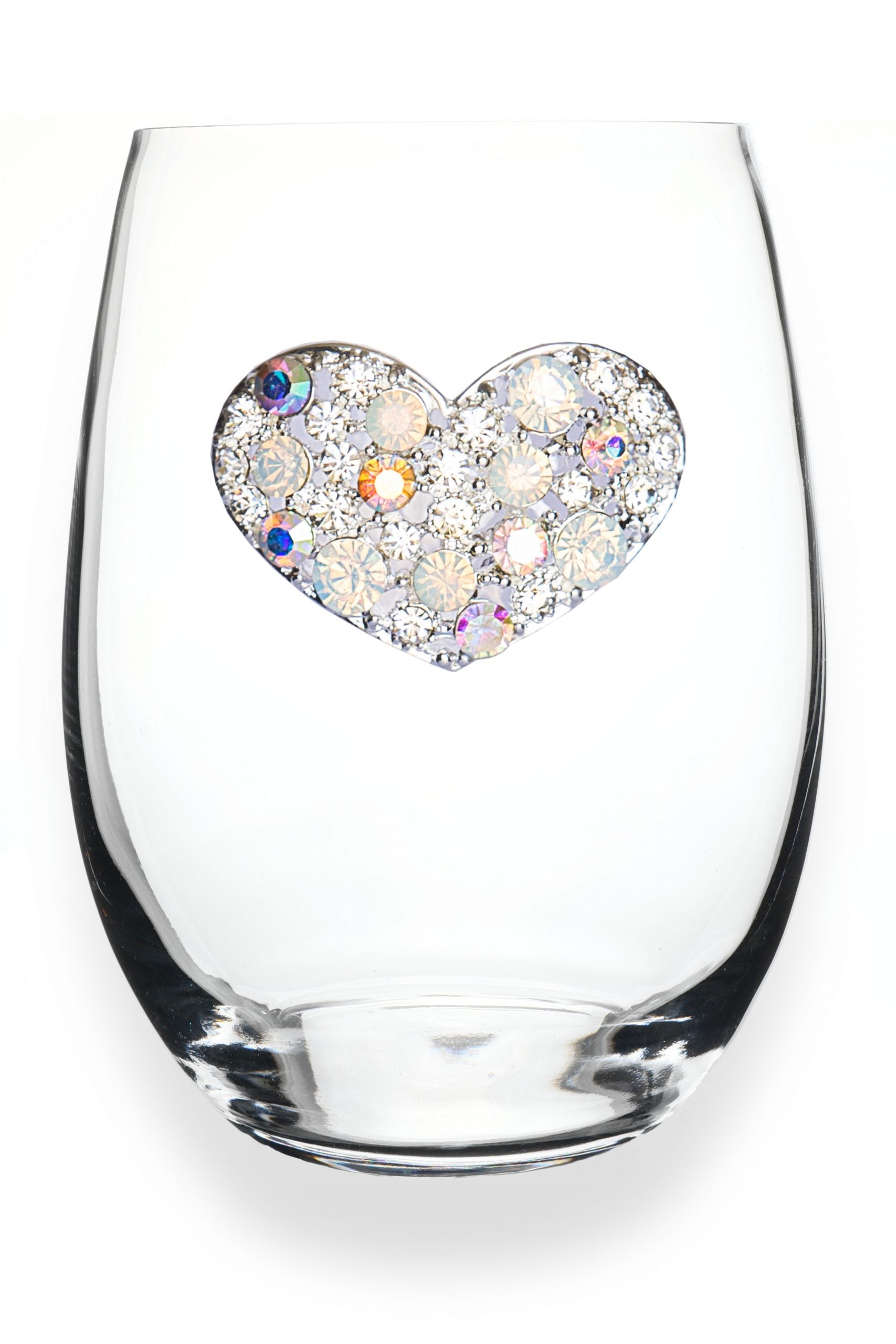 Multi Stone Jeweled Stemless Wine Glass