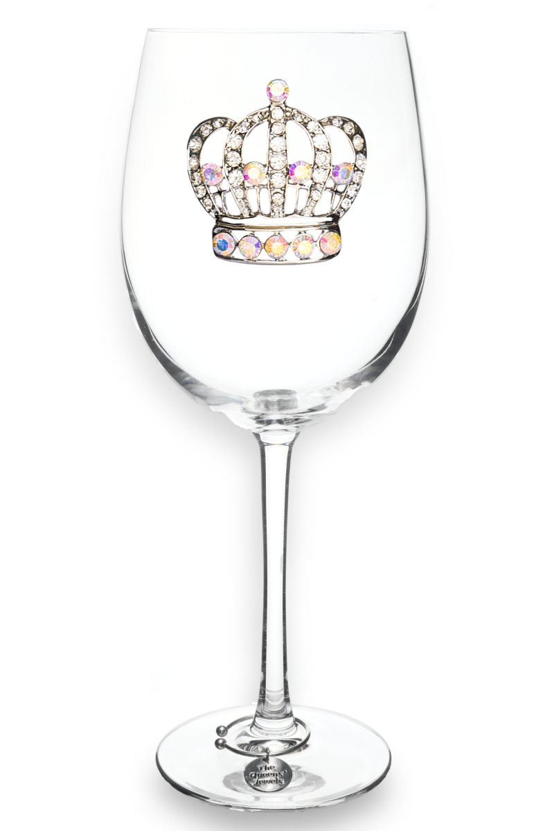 Crown Jeweled Stemmed Wine Glass