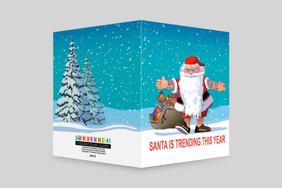 Santa is Trending This Year Boxed Christmas Cards