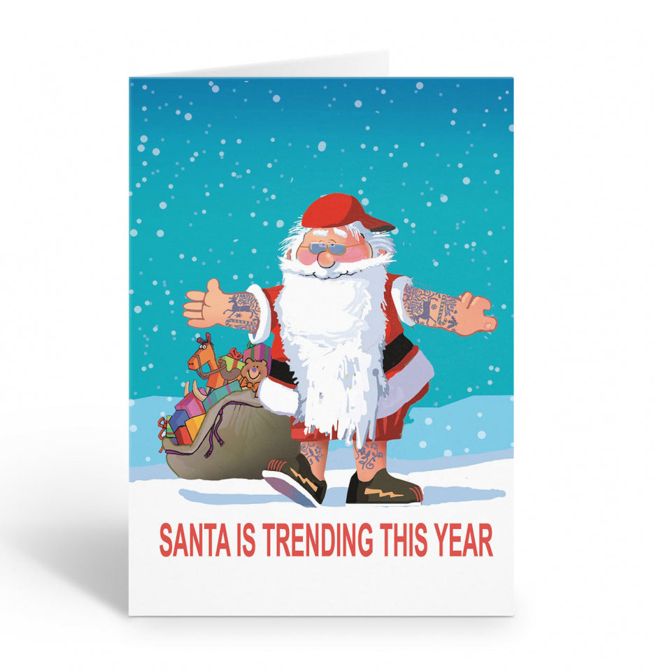 Santa is Trending This Year Boxed Christmas Cards