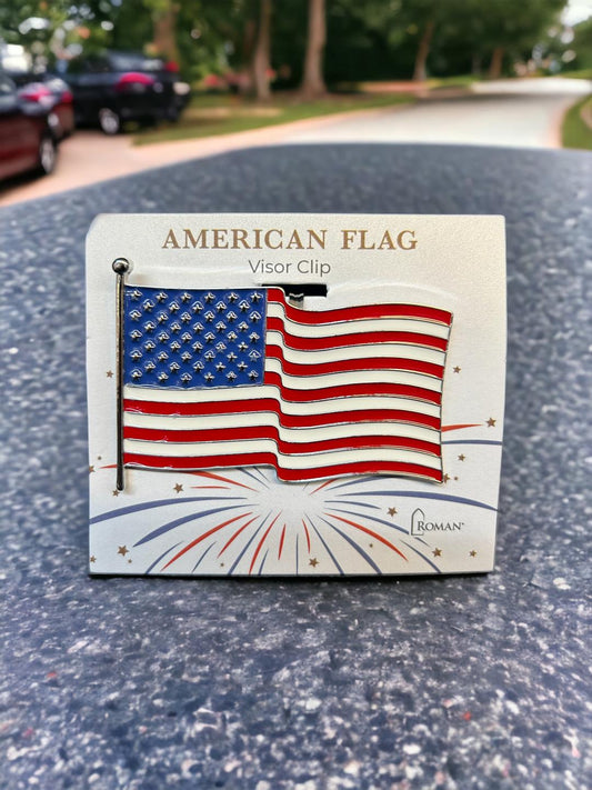 American Flag Visor Clip
