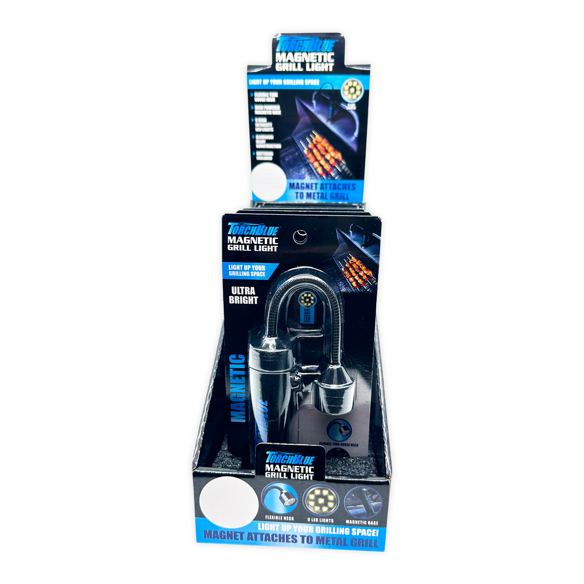 Torch Blue Magnetic Grill Black LED Flashlight
