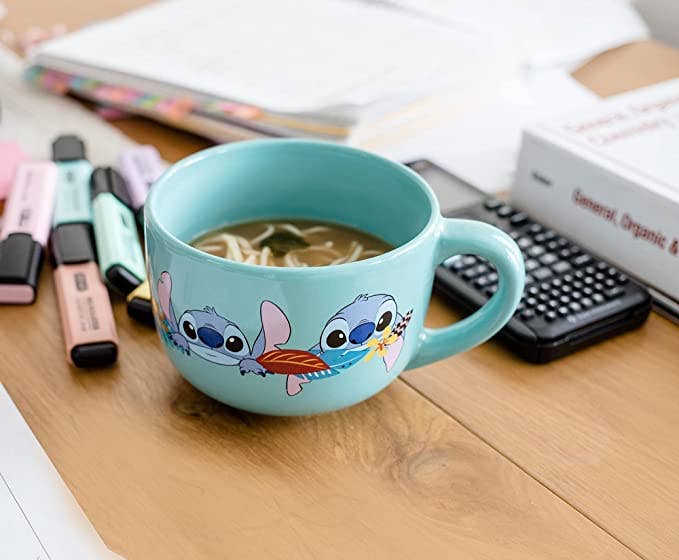 Lilo and Stitch Ceramic Soup Mug with Vented Lid