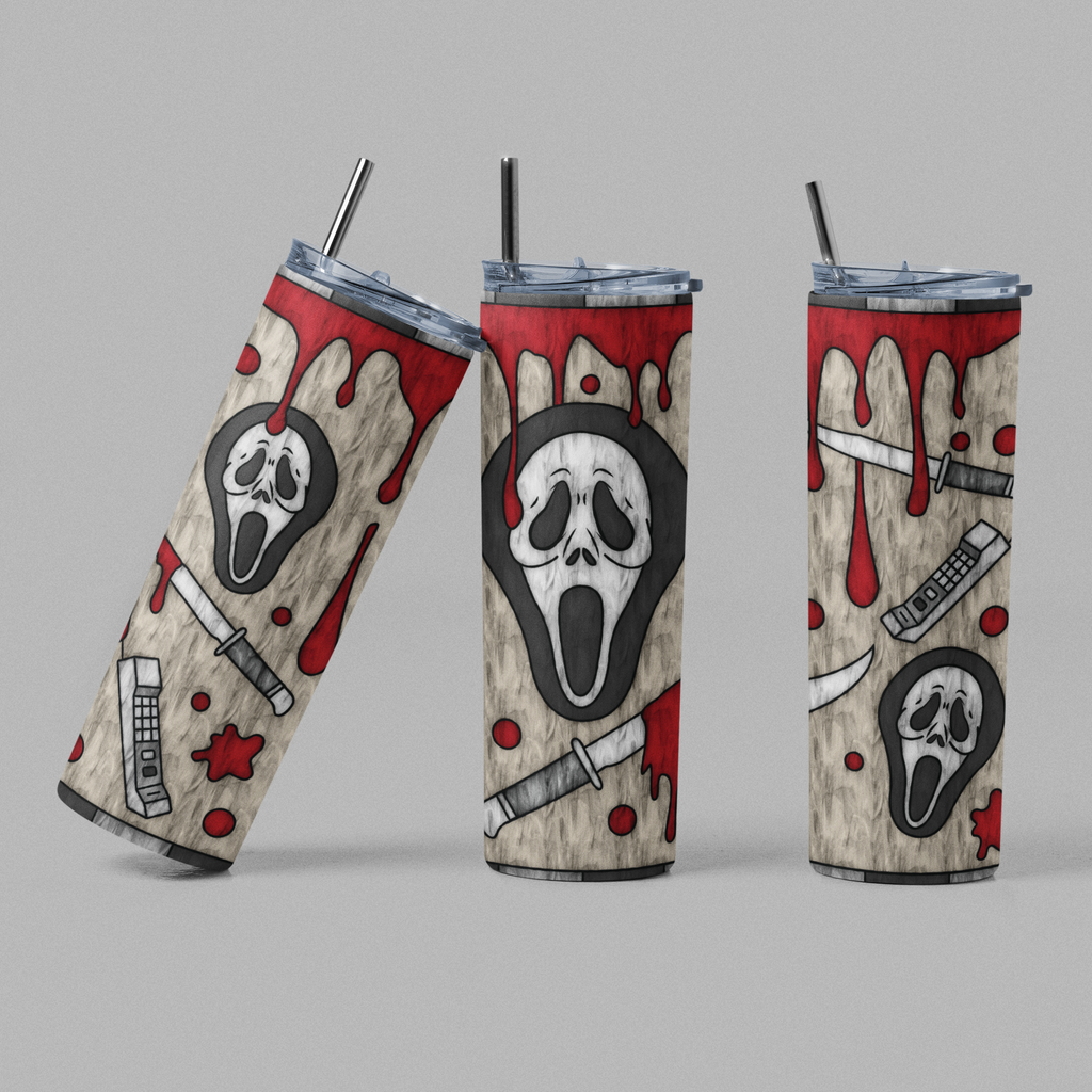 Scream Horror Movie Inspired Red Glow Tumbler