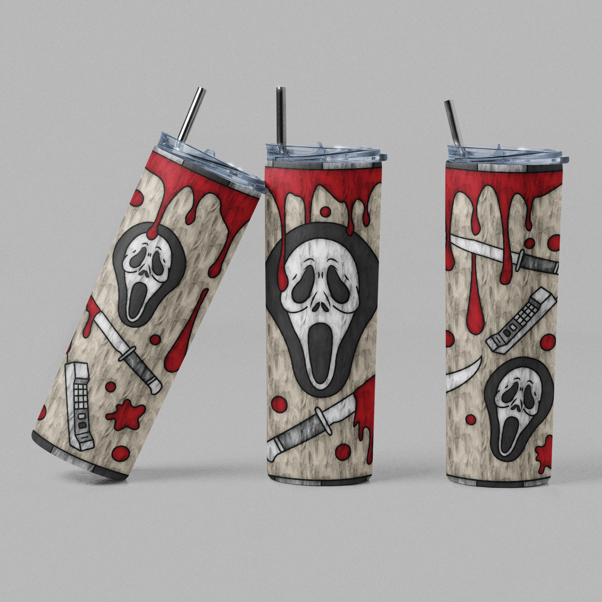 Scream Horror Movie Inspired Red Glow Tumbler