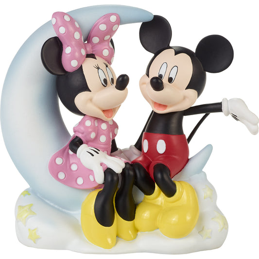 Love You To the Moon Mickey/Minnie Precious Moments Figurine
