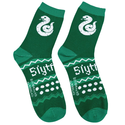 Slytherin Harry Potter Christmas Pattern Socks