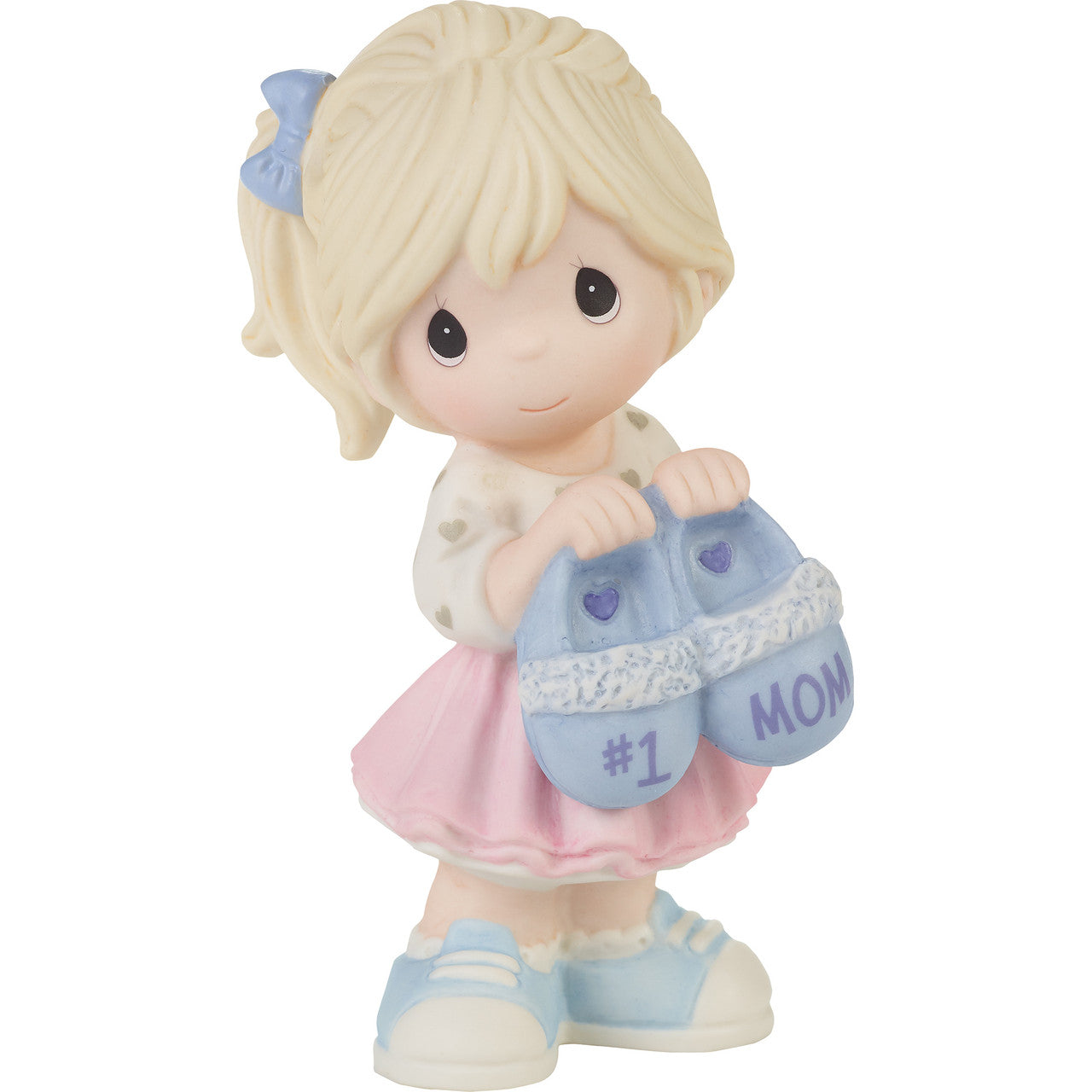 #1 Mom Blonde Girl Precious Moments Figurine