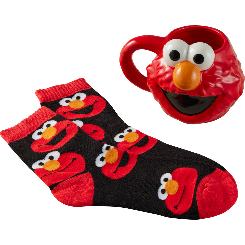 Elmo Faces Sesame Street Mug and Sock Set