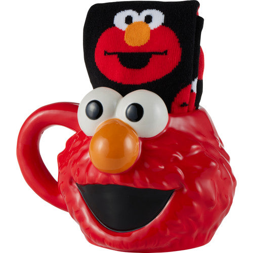 Elmo Faces Sesame Street Mug and Sock Set