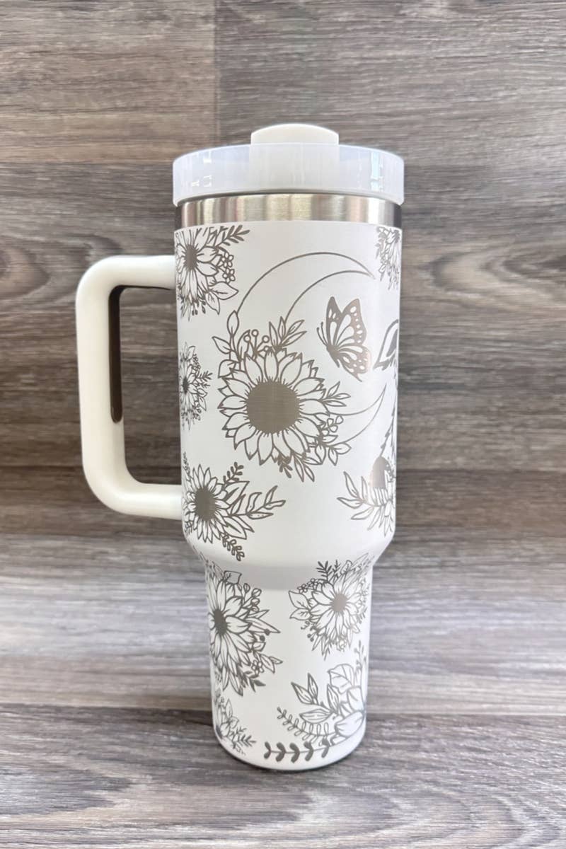 Highland Cow White Tumbler (Light Graphics)