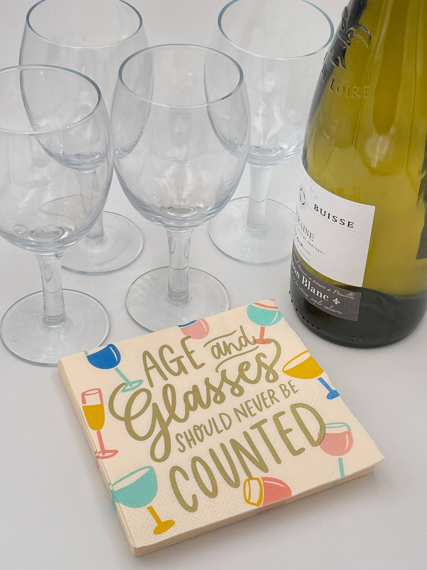 Age and Glasses Should Never Be Counted Cocktail Napkins