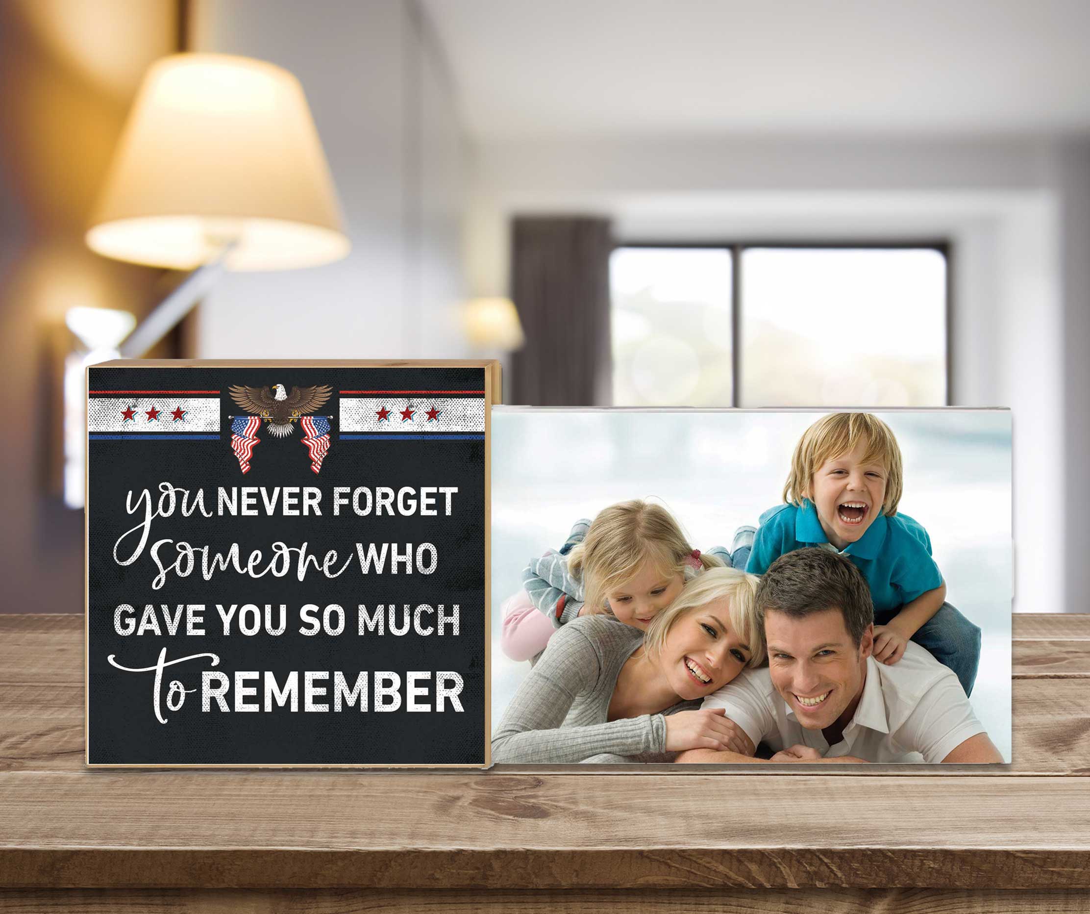 U.S. Veteran Never Forget Floating Picture Frame