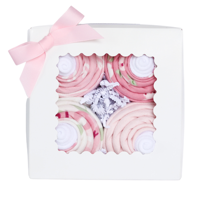 Baby Girl Receiving Blanket & Sock Cupcake Gift Set