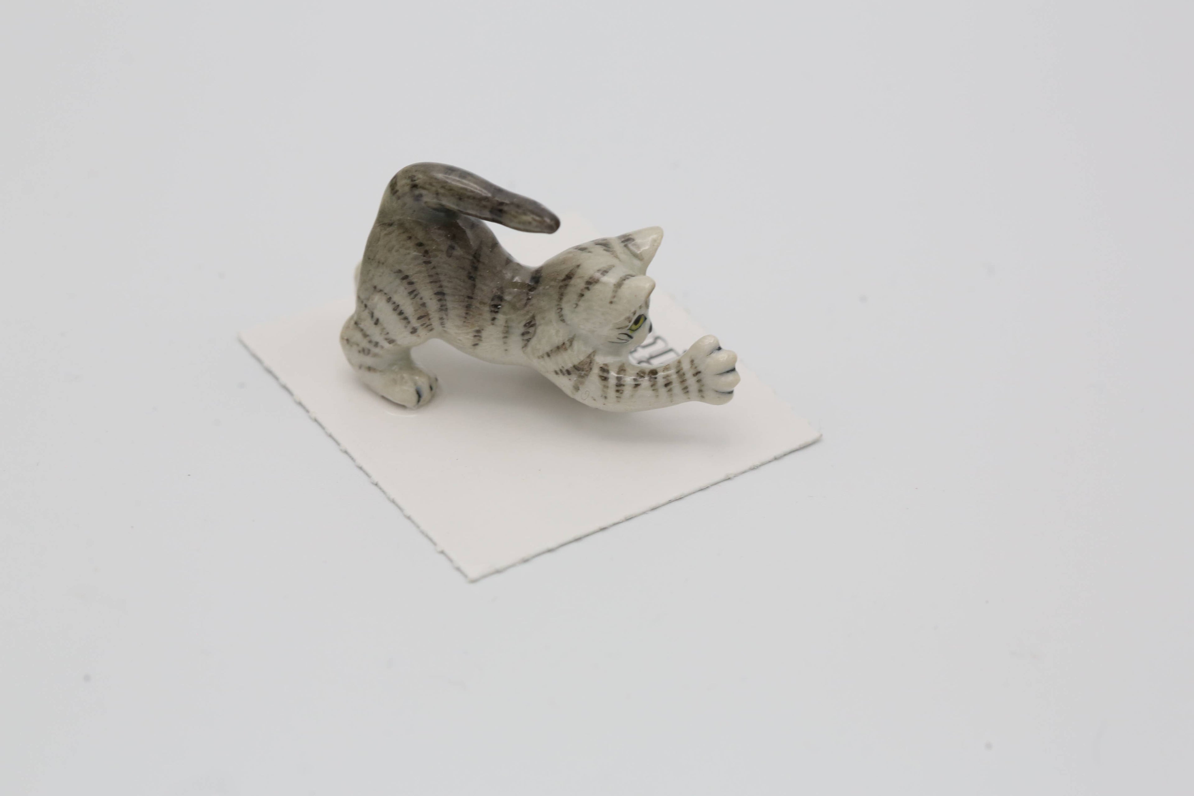 Lily Grey Tiger Kitten Porcelain Miniature