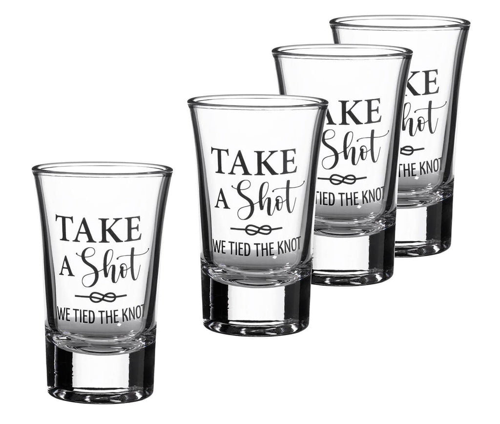 Tied the Knot Wedding Day Shot Glass