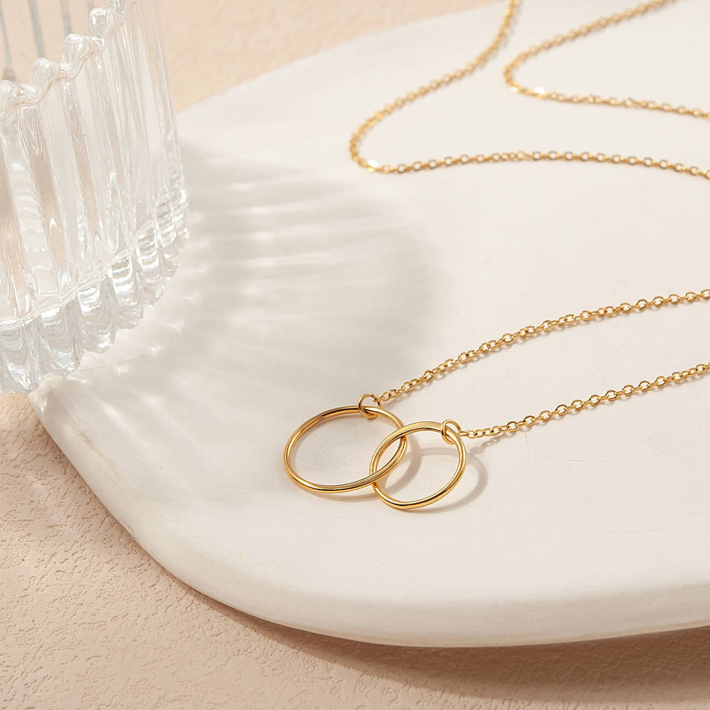 Happy 50th Birthday Card and Infinity Ring Necklace Jewelry: Rose Gold