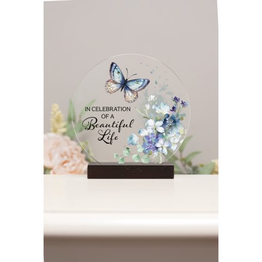 In Celebration of a Beautiful Life Glass Plaque