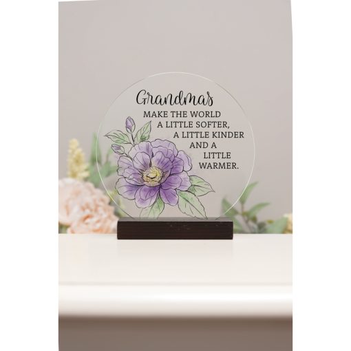 Grandmas Make The World..Glass Plaque