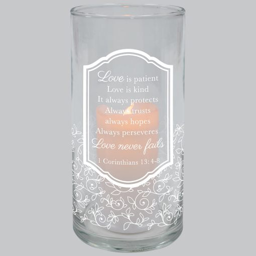 Love is Patient Hurrican Candle Holder