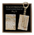Footprints Visor Clip & Key Ring Set